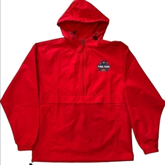 Champion Men Small Red 1/2 Zip Packable Anorak Hood 2021 NCAA Women Final Four - Picture 1 of 9